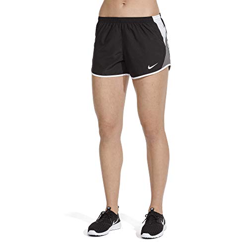 Nike Womens Dry 10K Running Shorts, Black/White/Dark Grey/Wolf Grey, Small