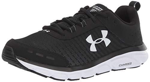 Under Armour Mens Charged Assert 8 Running Shoe, Black (001)/White, 11.5